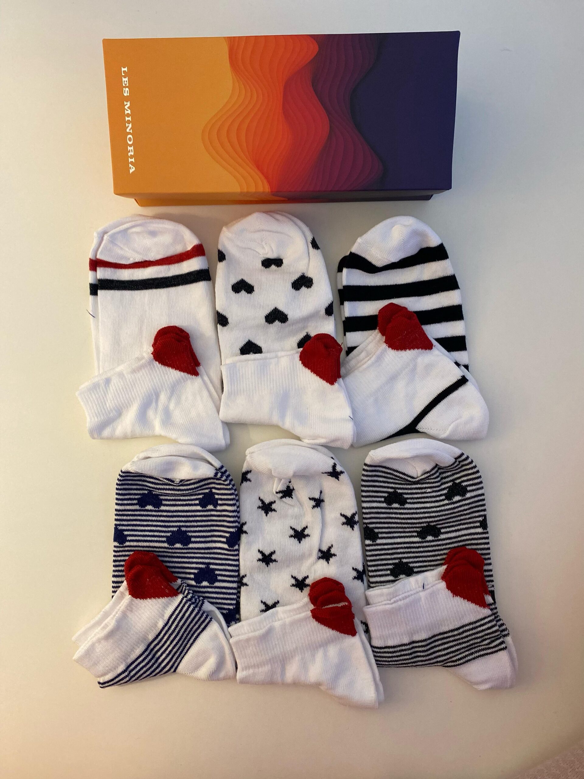 6-lı Kalp Desenli Premium Pamuklu Kadın Çorap – LES MINORIA